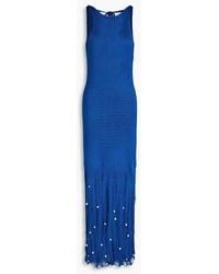 Altuzarra - Carroll Faux Pearl-embellished Open-knit Silk-blend Maxi Dress - Lyst