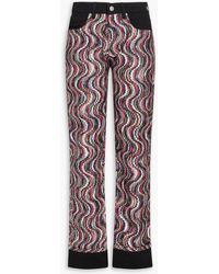 Missoni - Metallic Crochet Knit-paneled Mid-rise Straight-leg Jeans - Lyst