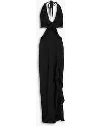 Nicholas - Cutout Silk-blend Crepe De Chine Halterneck Maxi Dress - Lyst