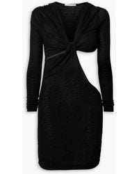 LAQUAN SMITH - Twist-front Cutout Wool Mini Dress - Lyst