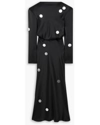 David Koma - Midikleid aus satin mit rückenausschnitt und verzierungen - Lyst