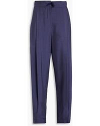 Emporio Armani - Washed Curpo And Modal-blend Tapered Pants - Lyst