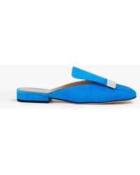 Sergio Rossi - Embellished Suede Slippers - Lyst