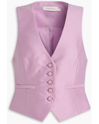 Zimmermann - Wool And Silk-Blend Shantung Vest - Lyst
