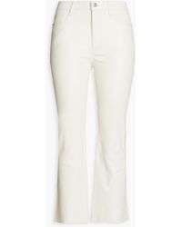 FRAME - Le Cropped Mini Boot Leather Bootcut Pants - Lyst