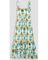 Borgo De Nor - Dani Tiered Printed Cotton And Linen-blend Midi Dress - Lyst