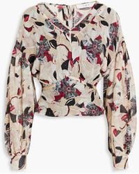 IRO - Dunna bluse aus jacquard mit floralem print - Lyst