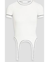 Helmut Lang - Cropped t-shirt aus geripptem baumwoll-jersey - Lyst