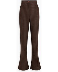 Acne Studios - Striped Wool And Cotton-blend Flared Pants - Lyst