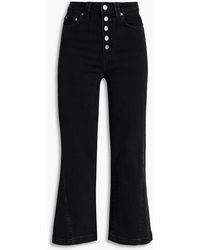 PAIGE - Anessa Cropped High-rise Wide-leg Jeans - Lyst