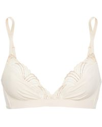 Simone Perele - Simone Pérèle Embroidered Tulle-trimmed Stretch-jersey Soft-cup Triangle Bra - Lyst