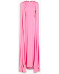 Alex Perry - Bentley Cape-Effect Satin-Crepe Gown - Lyst