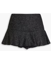RED Valentino - Skirt-effect Herringbone Bouclé-tweed Shorts - Lyst