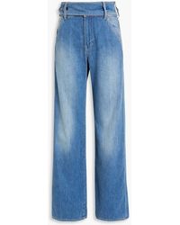 Veronica Beard - Taylor Belted High-rise Wide-leg Jeans - Lyst