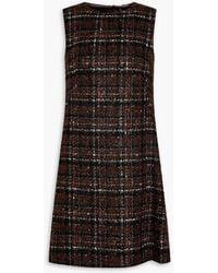 Dolce & Gabbana - Metallic Checked Bouclé-Tweed Mini Dress - Lyst