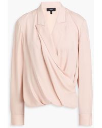 Theory - Wrap-Effect Silk Blouse - Lyst