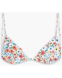 Agua Bendita - Sabina La Fania Quilted Floral-print Triangle Bikini Top - Lyst