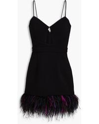 Rebecca Vallance - Bronx Feather-embellished Cutout Crepe Mini Dress - Lyst