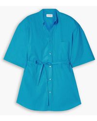Frankie Shop - Udine oversized-hemd aus baumwollpopeline mit bindegürtel - Lyst