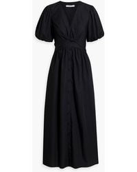 10 Crosby Derek Lam - Maya midikleid aus baumwollpopeline mit twist-detail an der vorderseite - Lyst