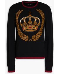 Dolce & Gabbana - Intarsia Cashmere And Wool-blend Sweater - Lyst