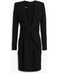 Emporio Armani - Twist-front Pleated Crepe Mini Dress - Lyst
