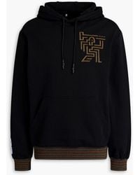 McQ - Embroidered French Cotton-terry Hoodie - Lyst