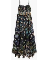 FARM Rio - Lace-Trimmed Printed Cotton Midi Dress - Lyst