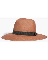 Brunello Cucinelli - Bead-embellished Straw Sunhat - Lyst