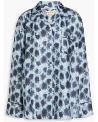 Marni - Printed Silk-twill Shirt - Lyst