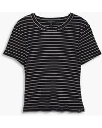 Rag & Bone - Luca Striped Ribbed Stretch-Modal Jersey T-Shirt - Lyst