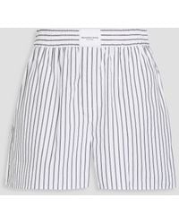 T By Alexander Wang - Striped Cotton-Poplin Shorts - Lyst