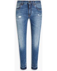 Dolce & Gabbana Skinny jeans aus ausgewaschenem denim in distressed-optik - Blau