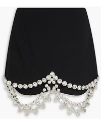Area - Crystal-Embellished Wool-Blend Mini Skirt - Lyst