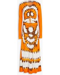 Altuzarra - Ruched Tie-dyed Ribbed Jersey Maxi Dress - Lyst