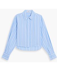 Jonathan Simkhai - Renata Cropped Striped Cotton-Poplin Shirt - Lyst