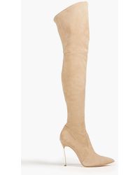 Casadei - Blade Stretch-suede Over-the-knee Boots - Lyst