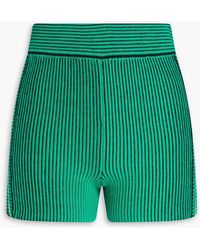 The Upside - Nirvana Speechless Striped Ribbed Stretch-cotton Shorts - Lyst