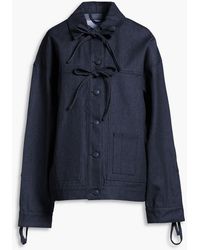 Cecilie Bahnsen - Olga Oversized Bow-detailed Denim Jacket - Lyst
