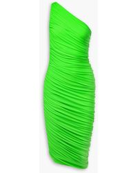 Norma Kamali - Diana One-shoulder Ruched Stretch-jersey Dress - Lyst