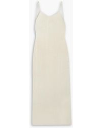 Savannah Morrow - Ara Open-back Belted Cotton And Silk-blend Midi Dress - Lyst