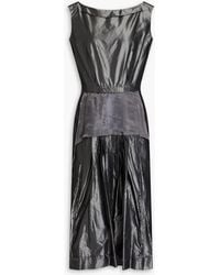 Maison Margiela - Pleated Silk-taffeta Midi Dress - Lyst