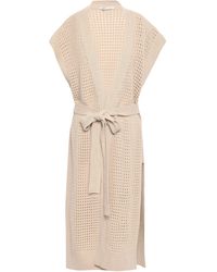 Agnona Open-knit Cashmere Cardigan Beige - Natural