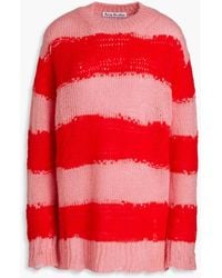 Acne Studios - Kalia Distressed Striped Intarsia-knit Sweater - Lyst