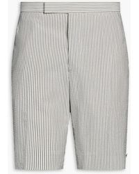 Thom Browne - Striped Wool-Seersucker Shorts - Lyst