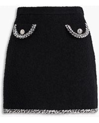 Alessandra Rich - Embellished Wool-blend Bouclé-tweed Mini Skirt - Lyst