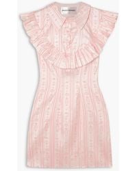 SINDISO KHUMALO - Ruffled Printed Silk Mini Dress - Lyst