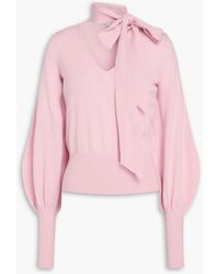 Zimmermann - Pussy-bow Wool Sweater - Lyst