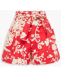 Red(V) - Bedruckte shorts aus baumwolle mit gürtel - Lyst