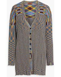 Missoni - Space-dyed Ribbed Crochet-knit Cardigan - Lyst